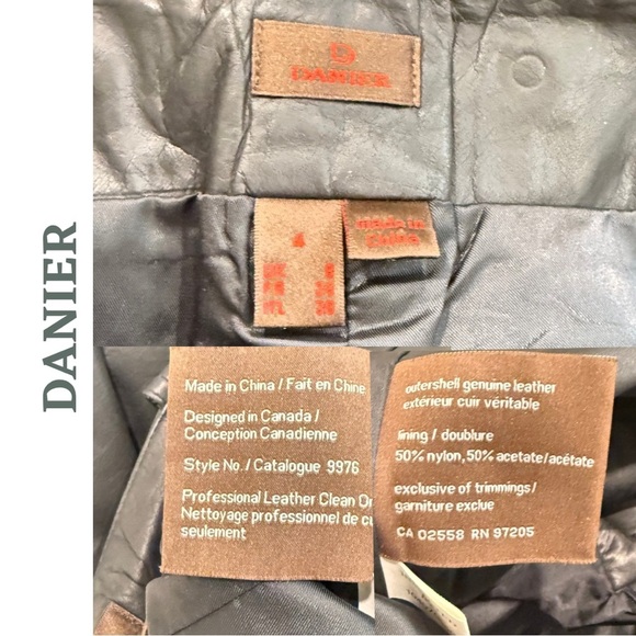DANIER Genuine Leather Black Zip Pocket Skirt – Size 4 - Picture 5 of 5